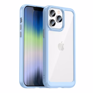 Outer Space viedtālruņa apvalks iPhone 14 Pro Max cietais apvalks ar gēla rāmi zila