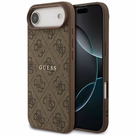 GUESS viedtālruņa apvalks IPHONE 17 Air, saderīgs ar MagSafe GUHMP17MG4GFRW (PU 4G Ring Classic Logo) brūns