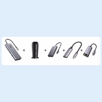 Choetech daudzfunkcionāls HUB ar displeju 12in1 USB-C uz USB-C / USB-A / HDMI / VGA / AUX / SD / TF pelēks (HUB-M26)