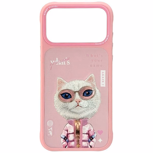 Nimmy Cool&Cute 2.0 Kaķa apvalks viedtālrunim iPhone 17 Pro Max - rozā