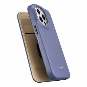 iCarer CE Premium ādas folio viedtālruņa apvalks iPhone 14 Pro Max magnētiskais atveramais ādas folio apvalks MagSafe gaiši violeta