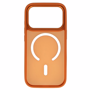 Liavec Cloudy maciņš ar metāla kameras rāmi priekš Iphone 17 Pro Max oranžs (kameras vadības poga)