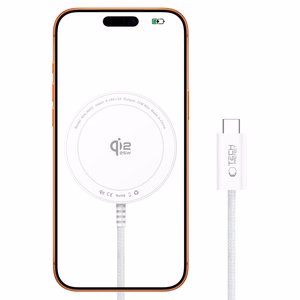 Tech-Protect A54 MagSafe Qi2.2 25 W bezvadu lādētājs – balts
