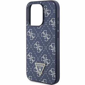 Guess 4G Triangle Metal Logo viedtālruņa apvalks iPhone 15 Pro - zils