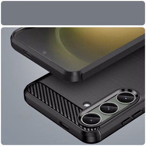 Apvalks Carbon apvalks Samsung Galaxy S24+ elastīgs silikona oglekļa vāks - melns