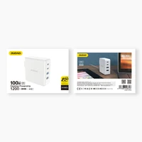 GaN 100W ātra sienas lādētājs 2 x USB-C / 2 x USB Dudao A100EU - balts