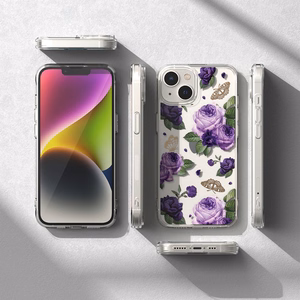 Ringke Fusion Design bruņu apvalks ar gēla rāmi iPhone 14 Plus caurspīdīgs (Violeta roze) (FD637E29)
