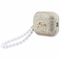 Guess Glitter Pearl Siksniņa Maciņš for AirPods Pro 3 - zelta