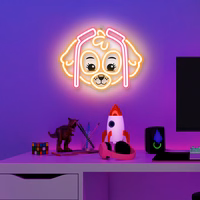 Hanging neon LED Paw Patrol on plexiglass - Skye OW-130546