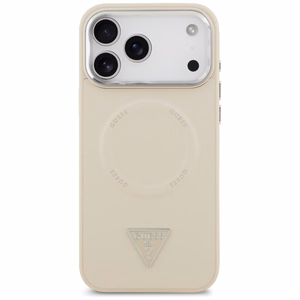 Guess Triangle Logo MagSafe Maciņš for iPhone 17 Pro - bēšs