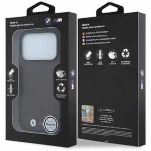 BMW M IML Frosted Metal Logo & Trims MagSafe maciņš modelim iPhone 17 Pro / 18 Pro – bordo