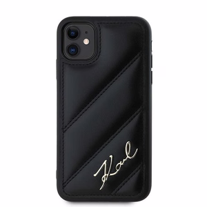 Karl Lagerfeld Diagonal Quilted Script чехол для iPhone 11 / Xr - чёрный