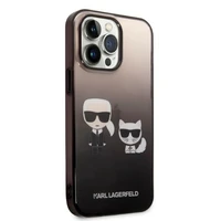 Karl Lagerfeld KLHCP14LTGKCK iPhone 14 Pro 6.1 "cietais apvalks melns/melns Gradients Ikonik Karl & Choupette