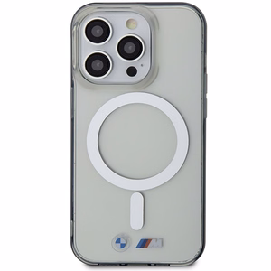 Apvalks BMW BMHMP14XHCRS iPhone 14 Pro Max 6.7" caurspīdīgs cietais apvalks Sudraba Gredzens MagSafe