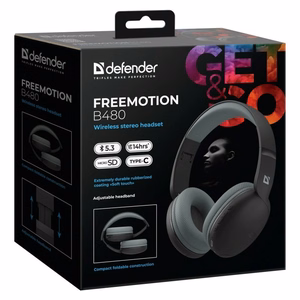 HEADPHONES DEFENDER BLUETOOTH FREEMOTION B480 melns