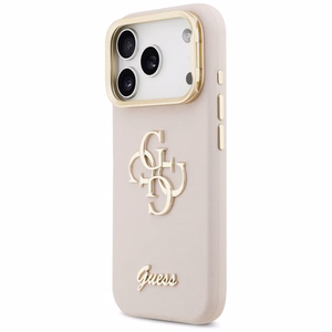 GUESS viedtālruņa apvalks IPHONE 17 Pro GUHCP17LPCS4GSP (Grained PU Big 4G & Stand Camera) rozā