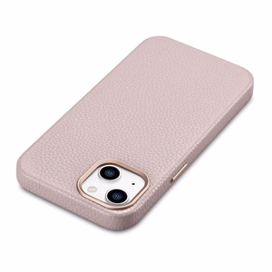 iCarer Litchi Premium ādas viedtālruņa apvalks iPhone 14 Plus Magnētiskais ādas apvalks ar MagSafe Rozā (WMI14220711-PK)