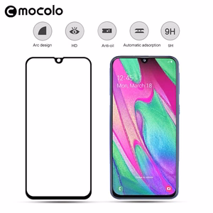Mocolo 3D 9H Full Glue rūdīta stikla ekrāna aizsargs Samsung Galaxy A40, ar melnu rāmi