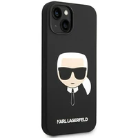 Karl Lagerfeld Silikona Karl's Head Magnētiskais viedtālruņa apvalks iPhone 14 Plus - melns