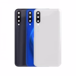 Aizmugurējais vāciņš saderīgs ar Xiaomi Mi 9 Lite balts (ar kameras lēcu) HQ