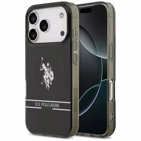 US Polo DH un apakšējās joslas logotips Magnētiskais apvalks iPhone 17 Pro - melns