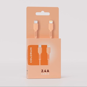 COLORUM kabelis USB-C - Lightning 1,8m 2,4A CK12-CL-14 x persiku Fuzz