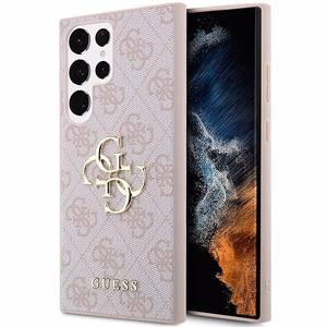 GUESS apvalks SAMSUNG S24 Ultra GUHCS24L4GMGPI (Ādas 4G metāla logotips) rozā
