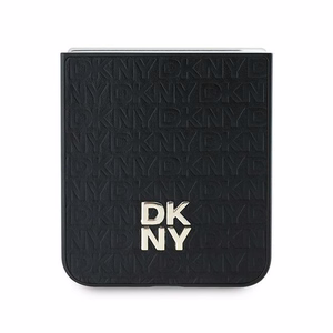 DKNY Viedtālruņa apvalks Samsung Galaxy Z Flip6 ar atkārtojošu Stack Logo dizainu – melns