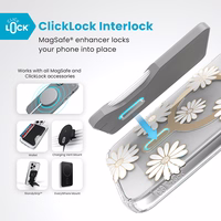 Speck Presidio Lux ClickLock & MagSafe - iPhone 16 Plus maciņš (Sunshine Daisies / Clear / zeltains)