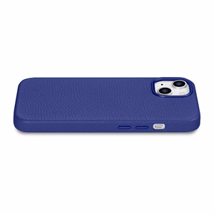 iCarer Litchi Premium ādas apvalks iPhone 14 Magnētiskais ādas apvalks ar MagSafe Tumši zils (WMI14220709-DB)