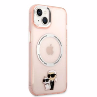 Karl Lagerfeld KLHMP14SHNKCIP iPhone 14 6.1" Rozā/rozā kietais apvalks Ikonis Karl&Choupette Magnētiskais