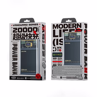 WEKOME WP-321 Vanguard Series - Power bank 20000 mAh Super Charging PD 20W + QC 22.5W (melns / caurspīdīgs)