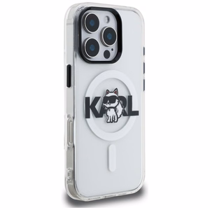Karl Lagerfeld IML Choupette Sketch Logo MagSafe Maciņš iPhone 16 Pro Max - caurspīdīgs
