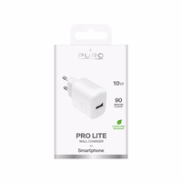 Puro PROLITE 10W USB-A sienas lādētājs - balts