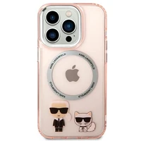 Karl Lagerfeld KLHMP14XHKCP iPhone 14 Pro Max 6.7 "cietais apvalks rozā / rozā Karl & Choupette alumīnijs Magnētiskais