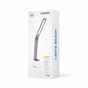 Desk LED Lampa 5W foldable PURE FLB-110 ANDERS balts-pelēks Forever Light