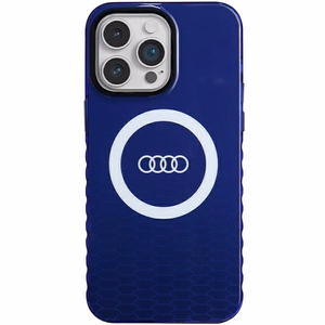 Audi IML Magnētiskais apvalks viedtālrunim iPhone 14 Pro Max ar lielu logotipu - zils