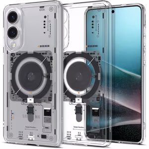 Spigen Ultra Hybrid Mag viedtālruņa apvalks ar MagSafe Samsung Galaxy S25 Edge ar apdruku - caurspīdīgs