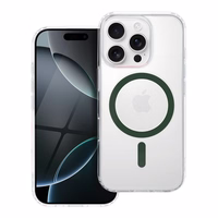 Drop Glue Krāsains Gredzens Magnētiskais Viedtālruņa apvalks saderīgs ar MagSafe IPHONE 13 PRO tumši zaļš