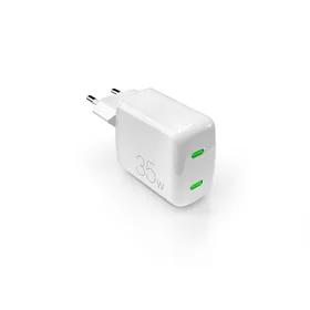 Puro MiniPro 35W GaN 2xUSB-C sienas lādētājs - balts