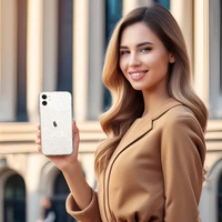 Crystal Glitter apvalks Iphone 11 sudraba