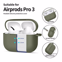 Tech-Protect silikona apvalks ar āķi AirPods Pro austiņām - olīvu