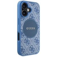Guess 4G Circle Classic Logo Magnētiskais viedtālruņa apvalks iPhone 16 - zils