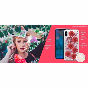 Puro Glam Hippie Chic vāciņš ierīcei iPhone XR, ar īstām zaļām ziedlapiņām