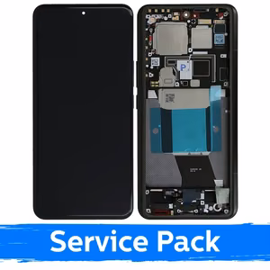 LCD displejs saderīgs ar Xiaomi 14 Ultra ar rāmi / Melns / (Service Pack)