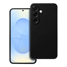 SILIKONA MAGNĒTISKAIS APVALKS saderīgs ar MagSafe priekš SAMSUNG S25 melns