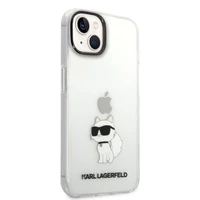 Karl Lagerfeld Ikonik Choupette viedtālruņa apvalks iPhone 14 Plus - caurspīdīgs