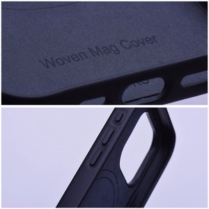 WOVEN MAG COVER viedtālruņa apvalks saderīgs ar MagSafe IPHONE 15 Plus melns