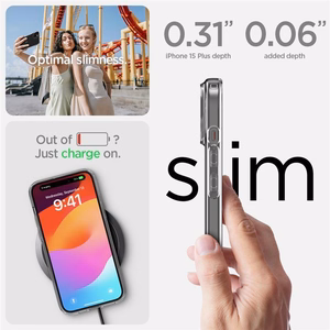Spigen Crystal Flex viedtālruņa apvalks iPhone 15 Plus - caurspīdīgs