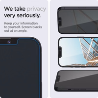 Spigen Glas.tR EZ Fit Privacy rūdītais stikls iPhone 13 / 13 Pro / 14 / 16e - 2 gab.
